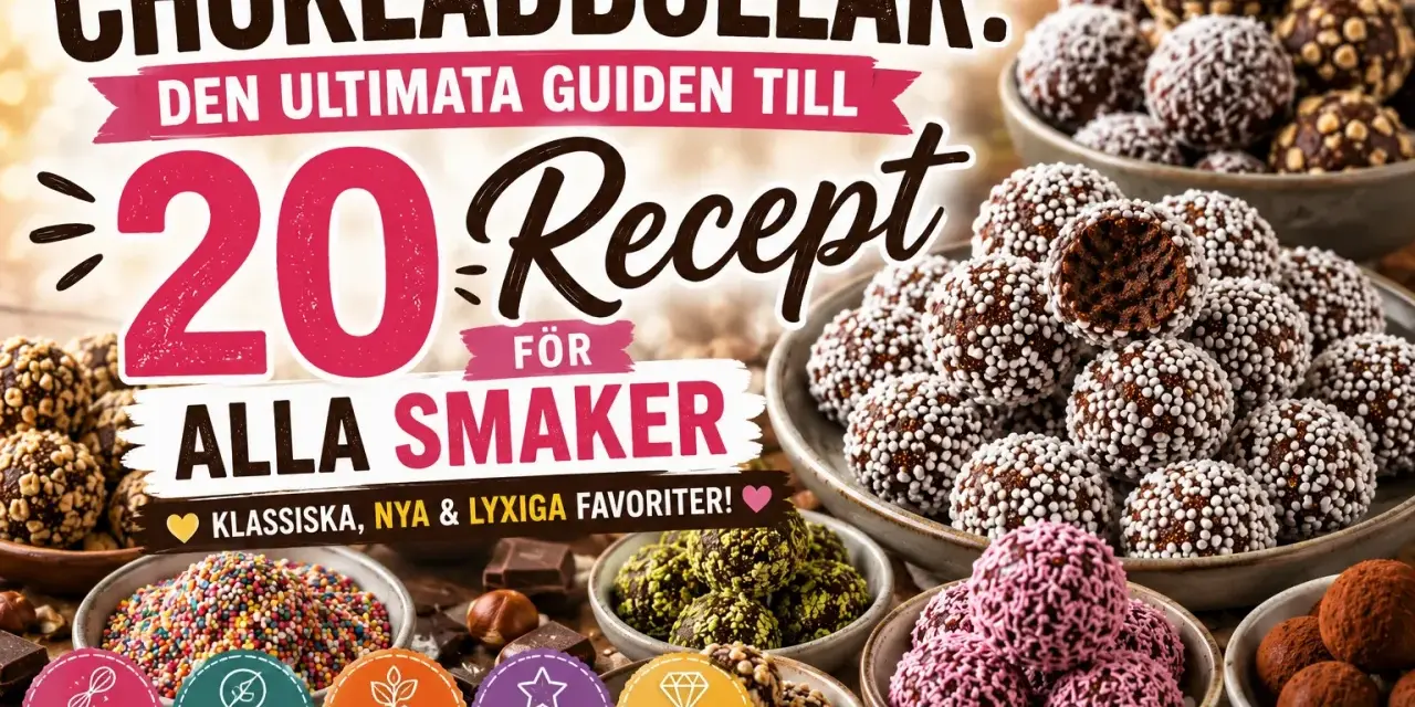 Chokladbollar: Den ultimata guiden till 20 recept för alla smaker. Klassiska, nya & lyxiga favoriter! Här finns ett chokladboll recept för alla.