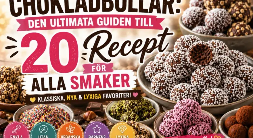 Chokladbollar: Den ultimata guiden till 20 recept för alla smaker. Klassiska, nya & lyxiga favoriter! Här finns ett chokladboll recept för alla.