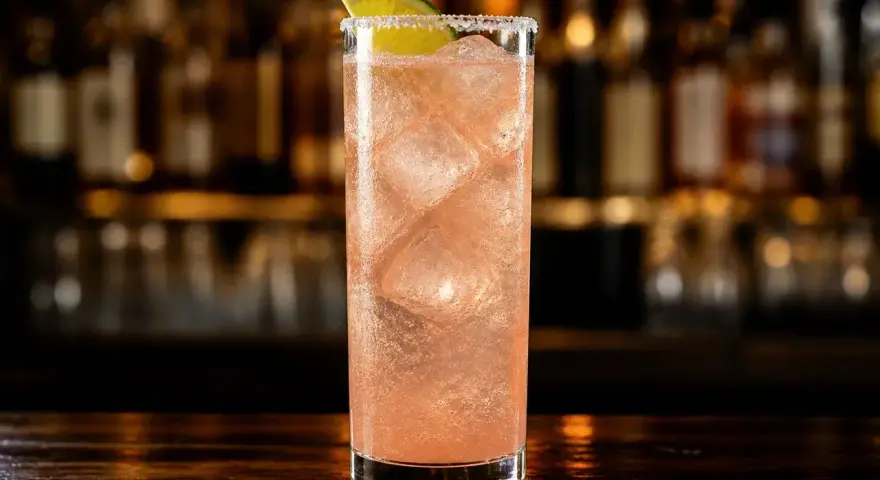 En hög, frostig drink med is och lime, perfekt för en kväll med drinkar med tequila.