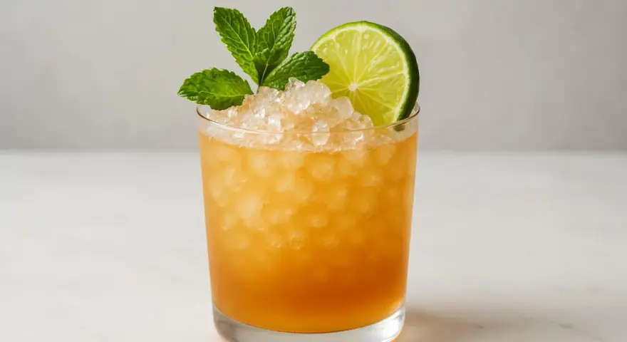 En uppfriskande Mai Tai med krossad is, lime och mynta. Perfekt för en tropisk kväll.