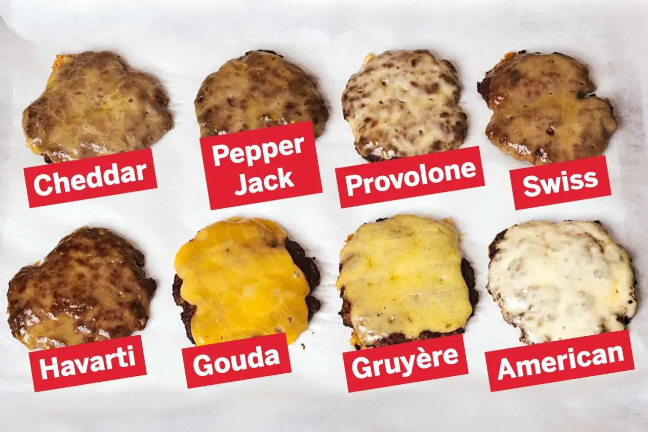 &Aring;tta olika hamburgare med sm&auml;lt ost: Cheddar, Pepper Jack, Provolone, Swiss, Havarti, Gouda, Gruy&egrave;re och American. Ett perfekt urval av monterey jack ost alternativ.